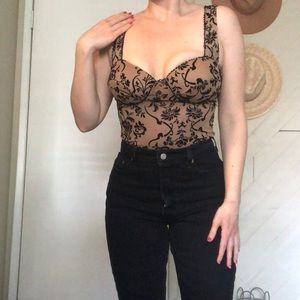 Windsor lace bustier bodysuit.